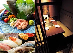 墨田区・錦糸町「てんまい」営業時間 月〜木/17:00〜24:00 金/17:00〜翌2:00 土/16:00〜翌2:00 日・祝/16:00〜24:00 年中無休